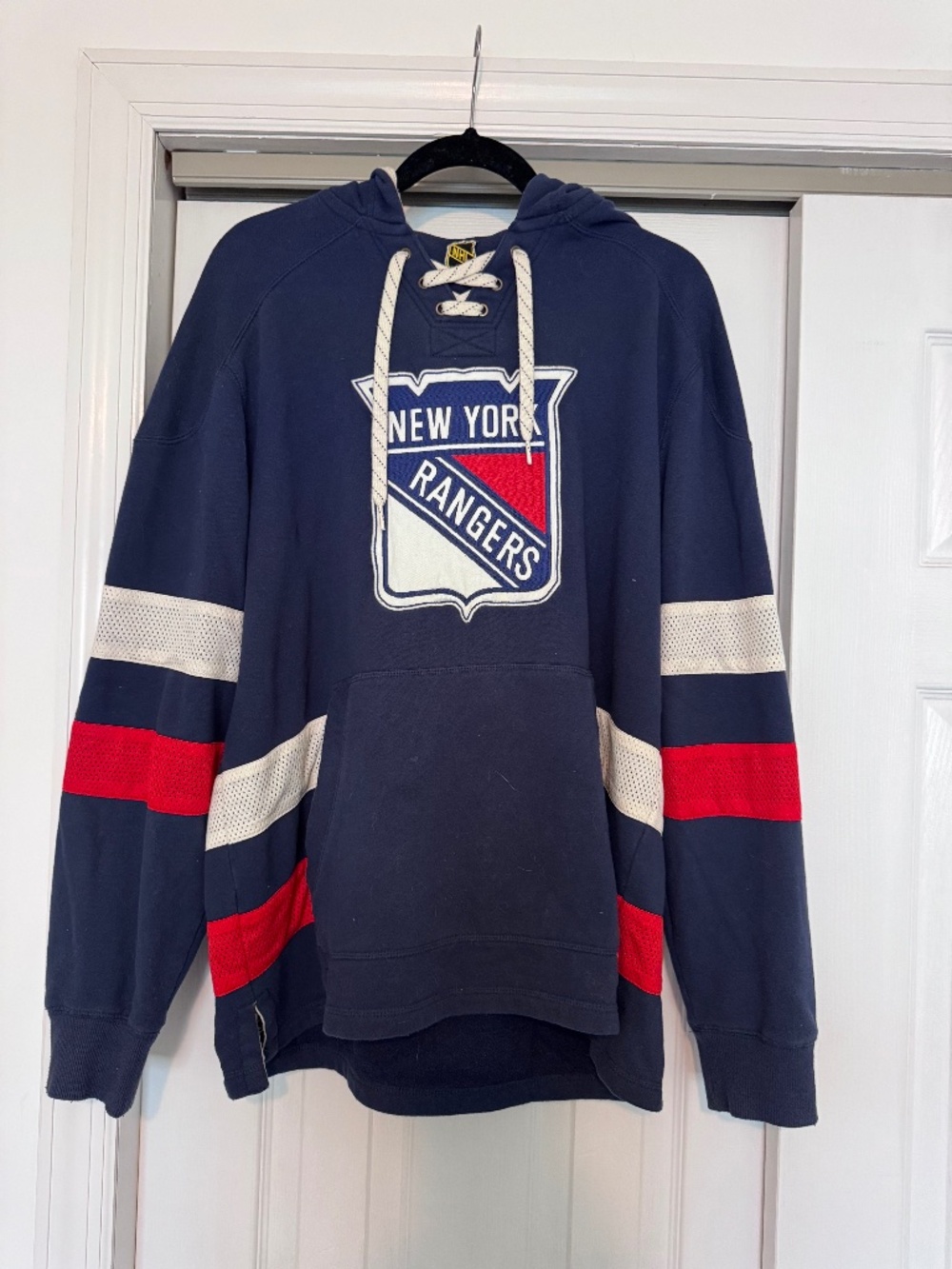 CCM New York Rangers Lace-Up Hockey Hoodie | Men's L